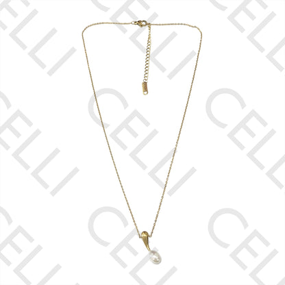 Steel Necklace - Pearl