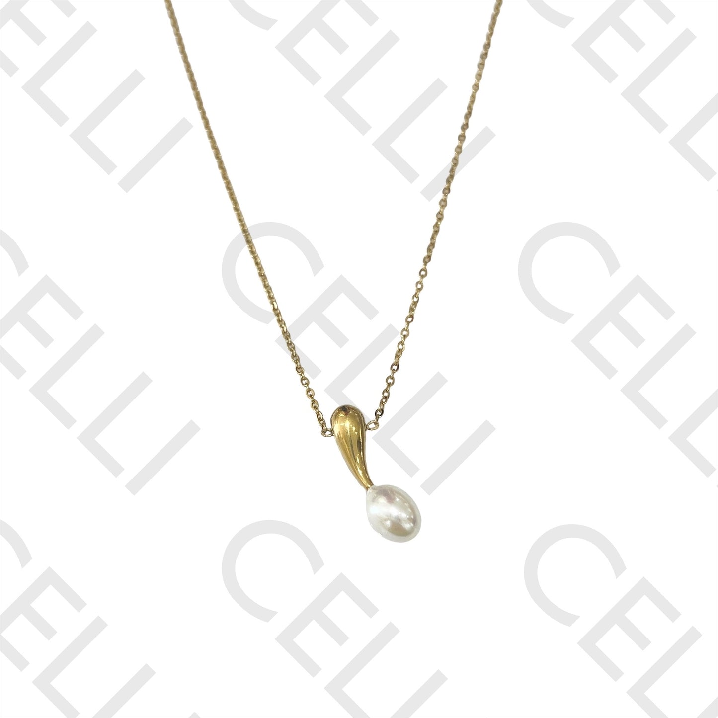 Steel Necklace - Pearl