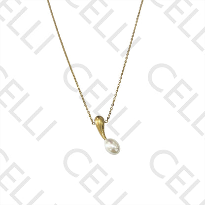 Steel Necklace - Pearl