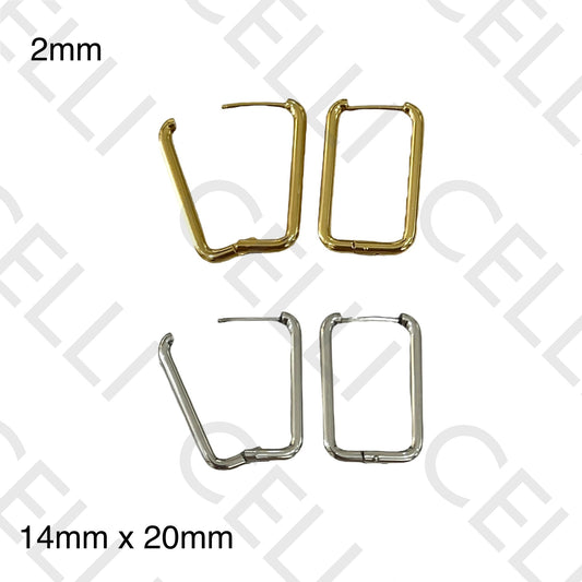 Rectangular Steel Hoop Earring
