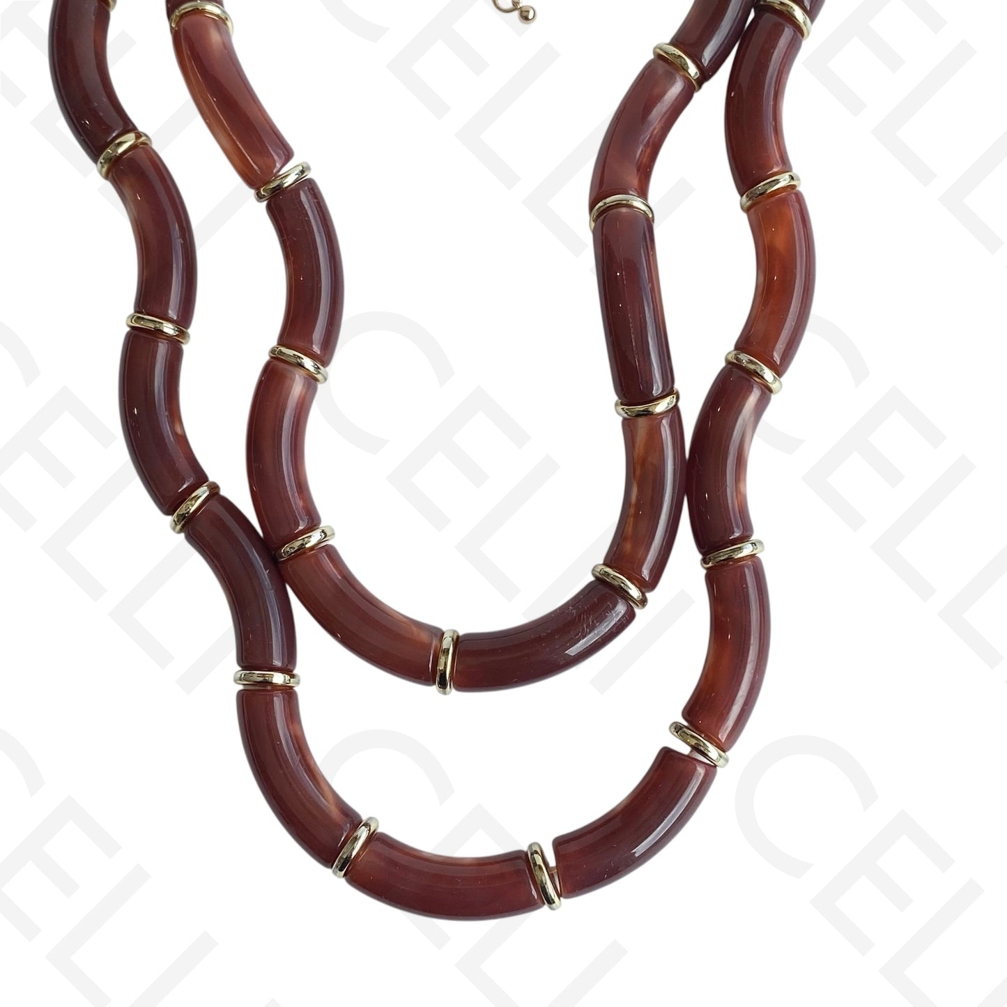 Colar de moda - 2 em 1 com contas onduladas