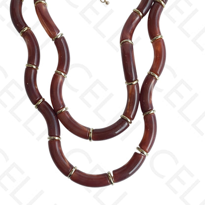 Colar de moda - 2 em 1 com contas onduladas