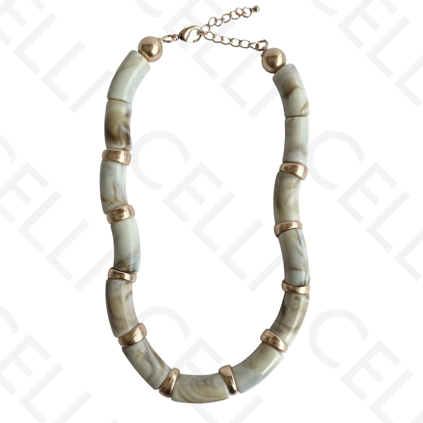 Colar de moda - contas de resina ondulado