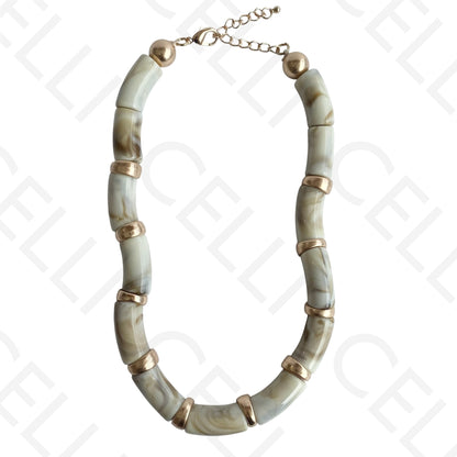 Colar de moda - contas de resina ondulado