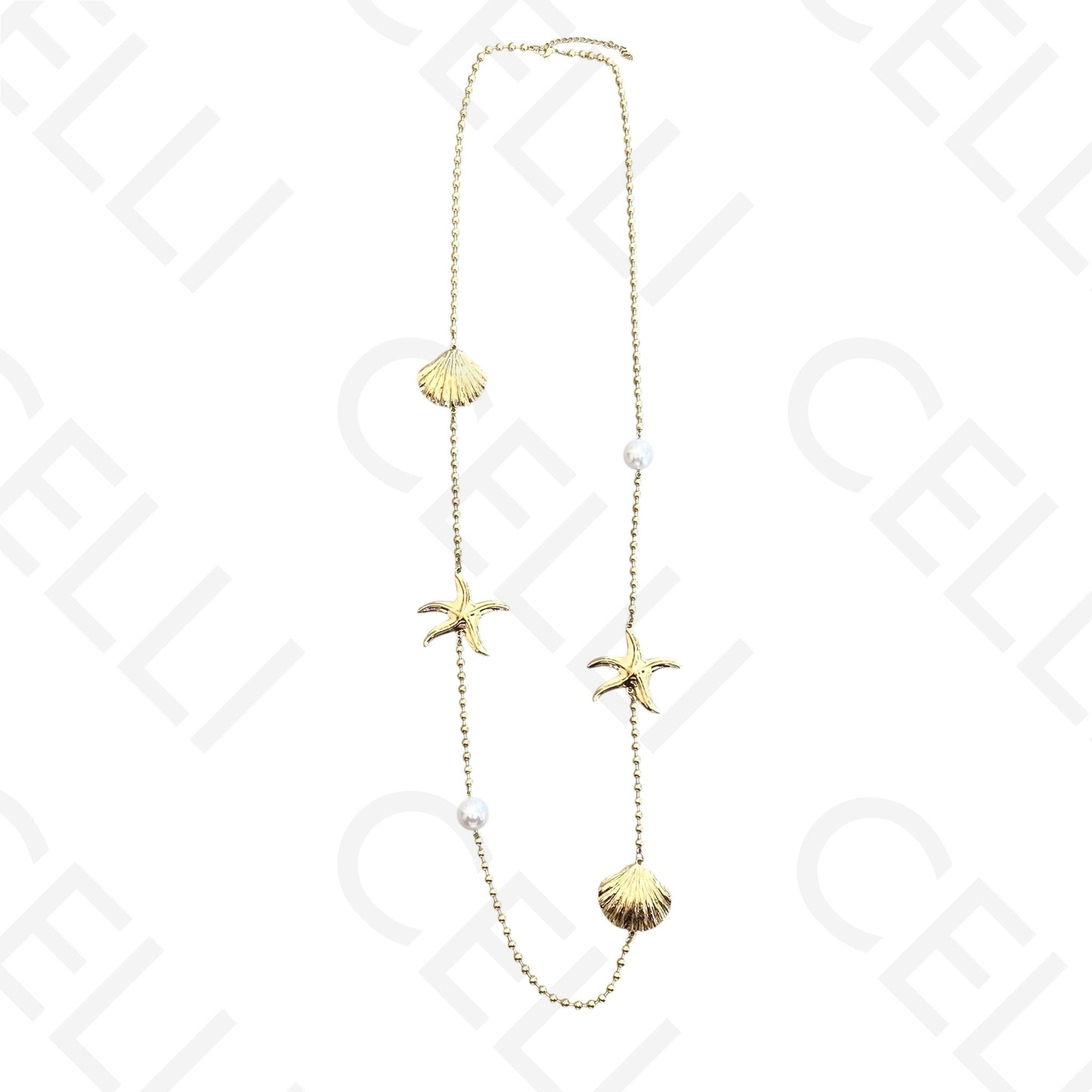 Steel necklace - thick resin beads