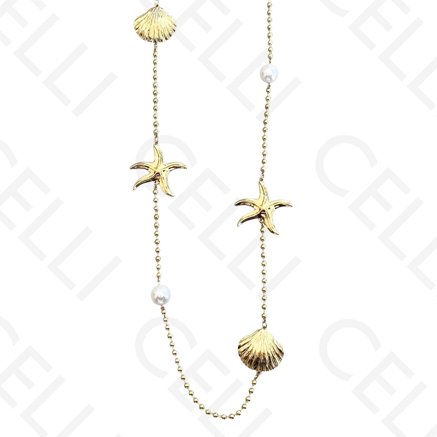 Steel necklace - thick resin beads