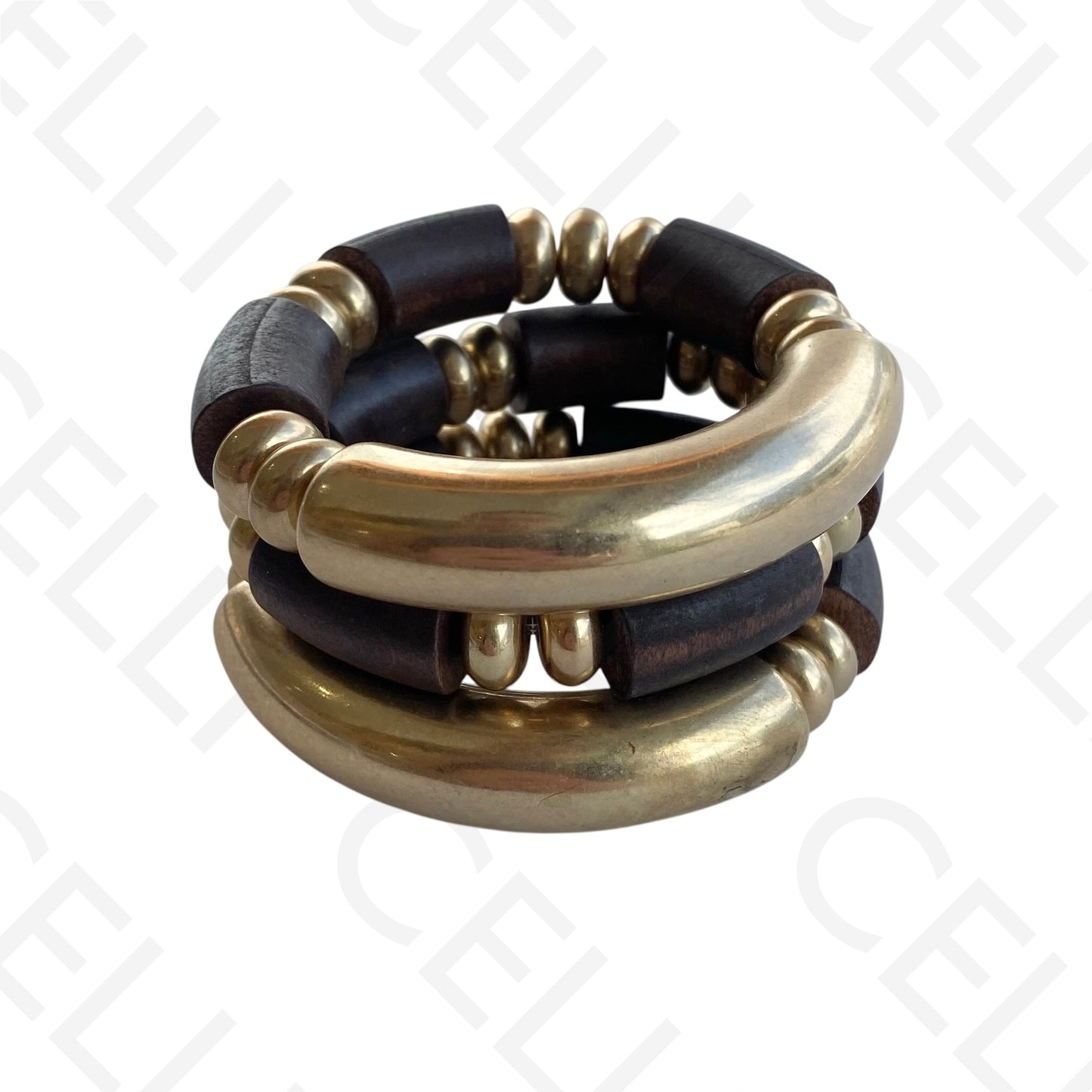 Bracelete de Moda Elástica- Madeira (conjunto de 3)