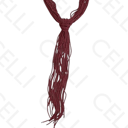 Colar de moda - múltiplo missangas em nó