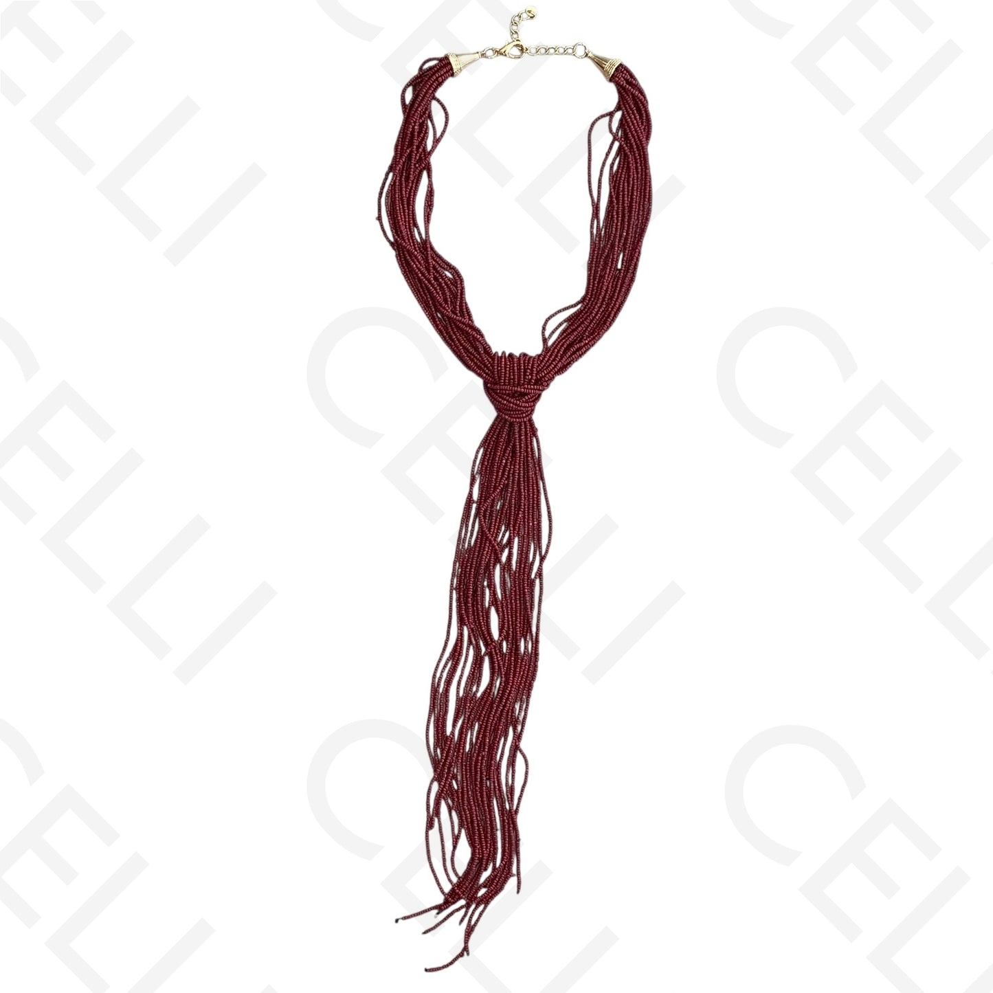 Colar de moda - múltiplo missangas em nó