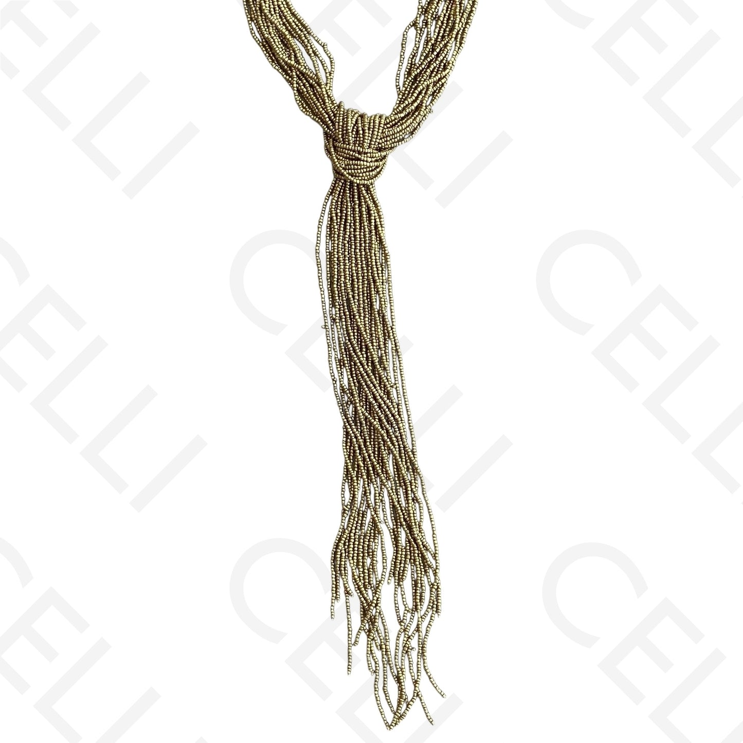 Colar de moda - múltiplo missangas em nó