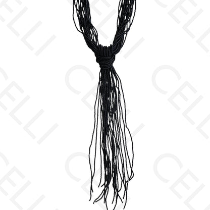 Colar de moda - múltiplo missangas em nó