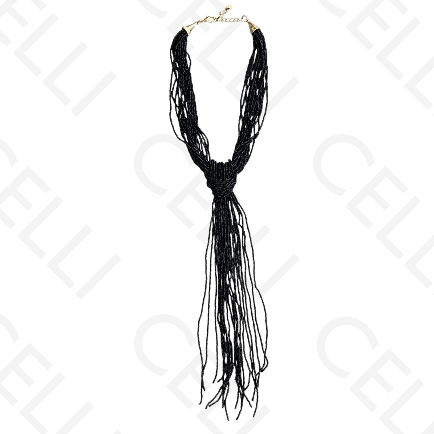 Colar de moda - múltiplo missangas em nó