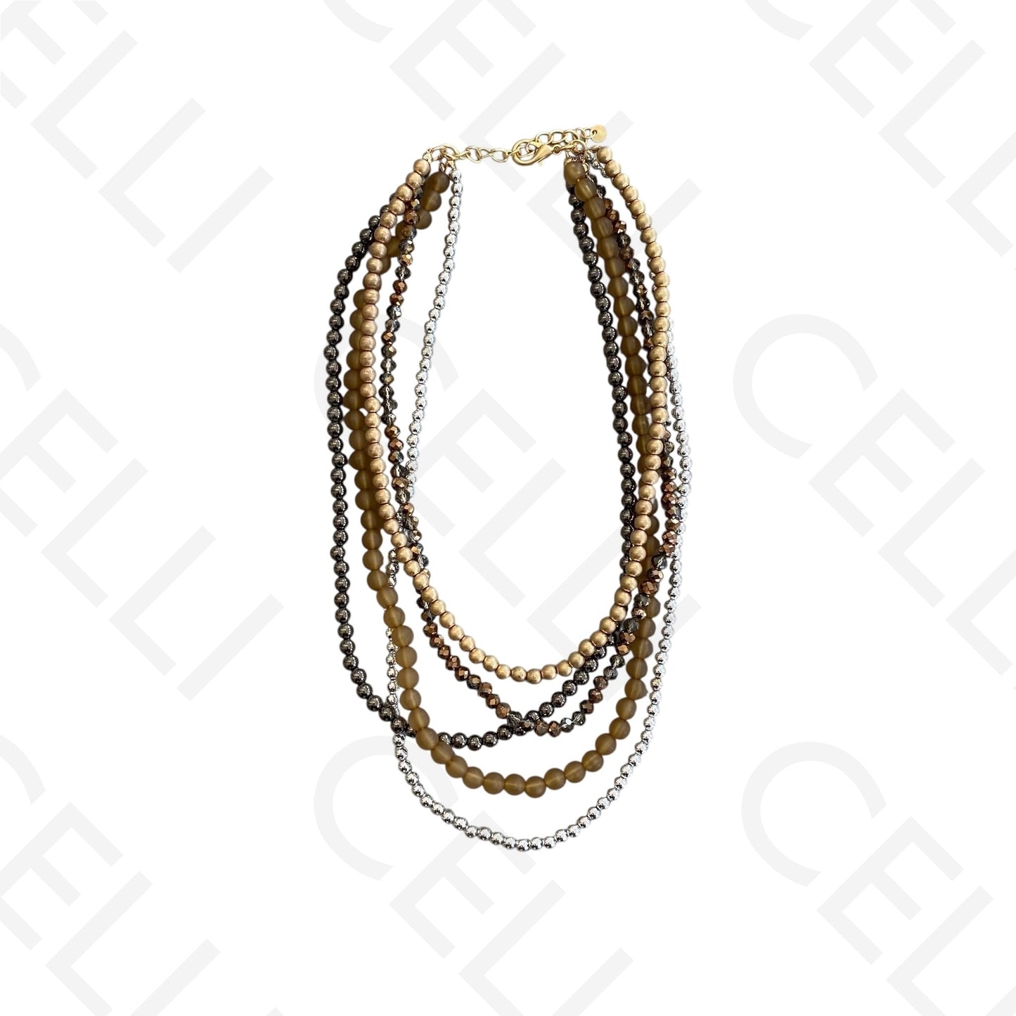 Colar de moda - 2 em 1 múltiplo com contas de resina