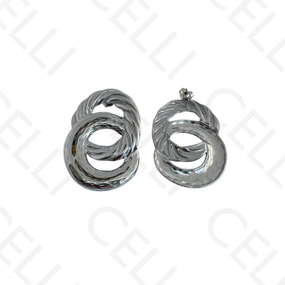 Brinco de aço - dois círculos entrelaçados