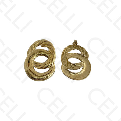 Brinco de aço - dois círculos entrelaçados