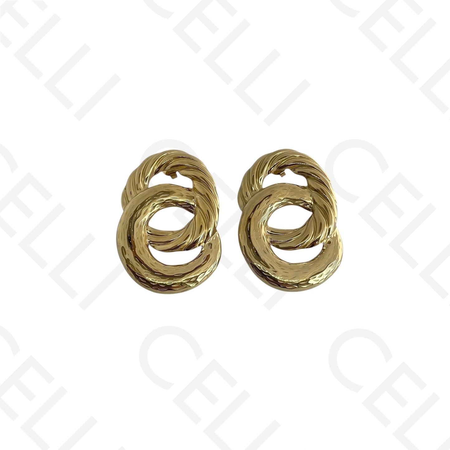 Brinco de aço - dois círculos entrelaçados