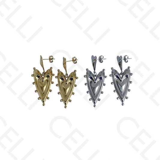 Brinco de aço - coração