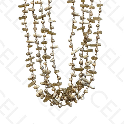 Colar de aço - fio de algodão com peças de resina