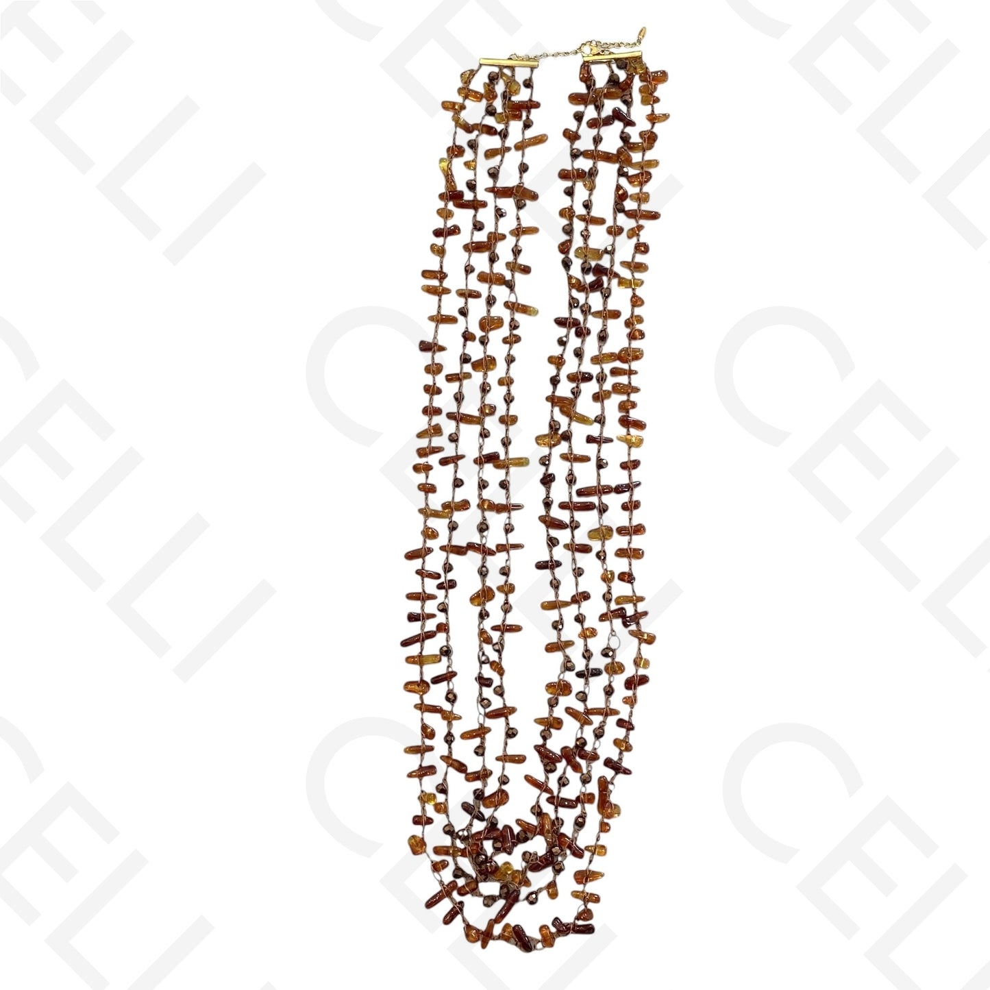 Colar de aço - fio de algodão com peças de resina