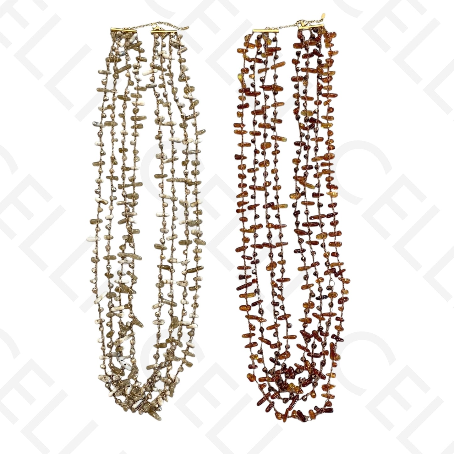 Colar de aço - fio de algodão com peças de resina