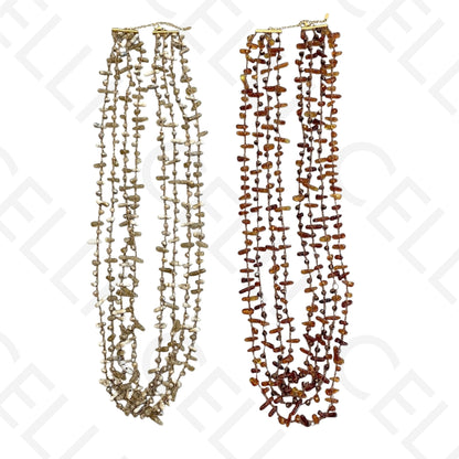 Colar de aço - fio de algodão com peças de resina