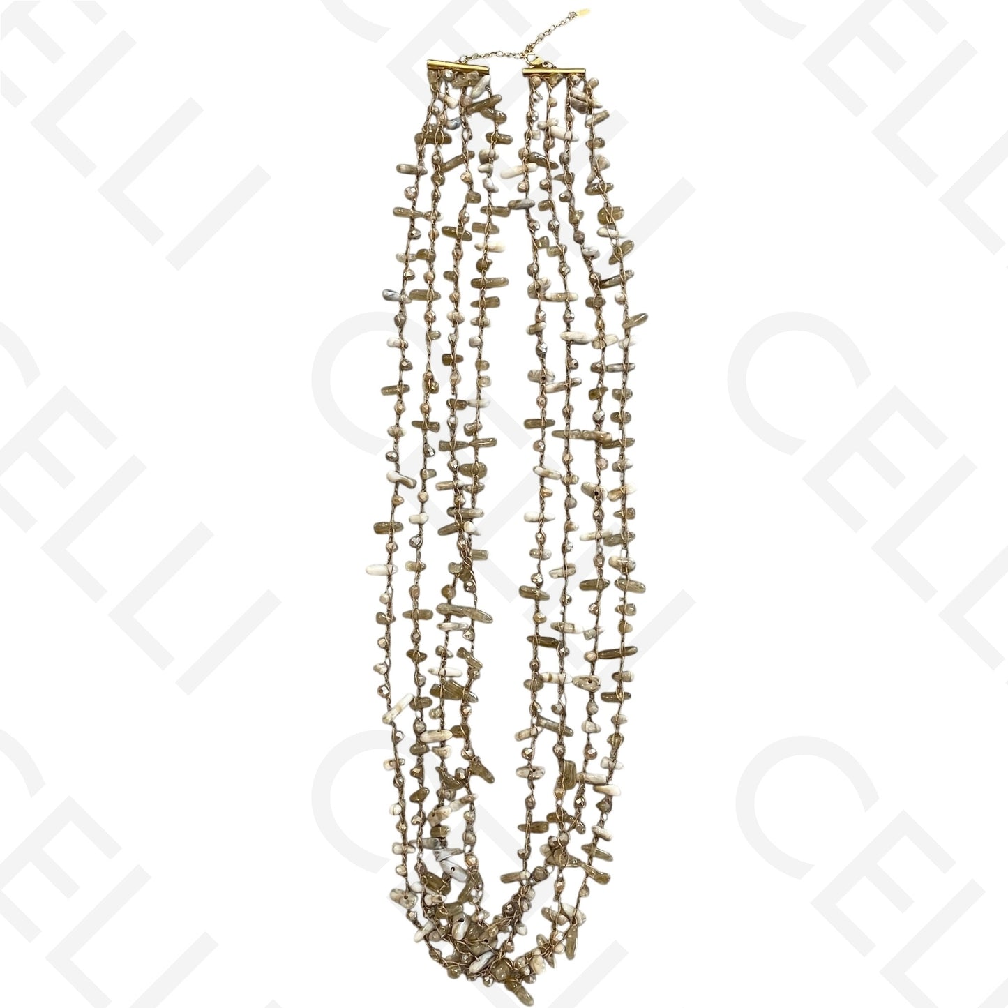 Colar de aço - fio de algodão com peças de resina