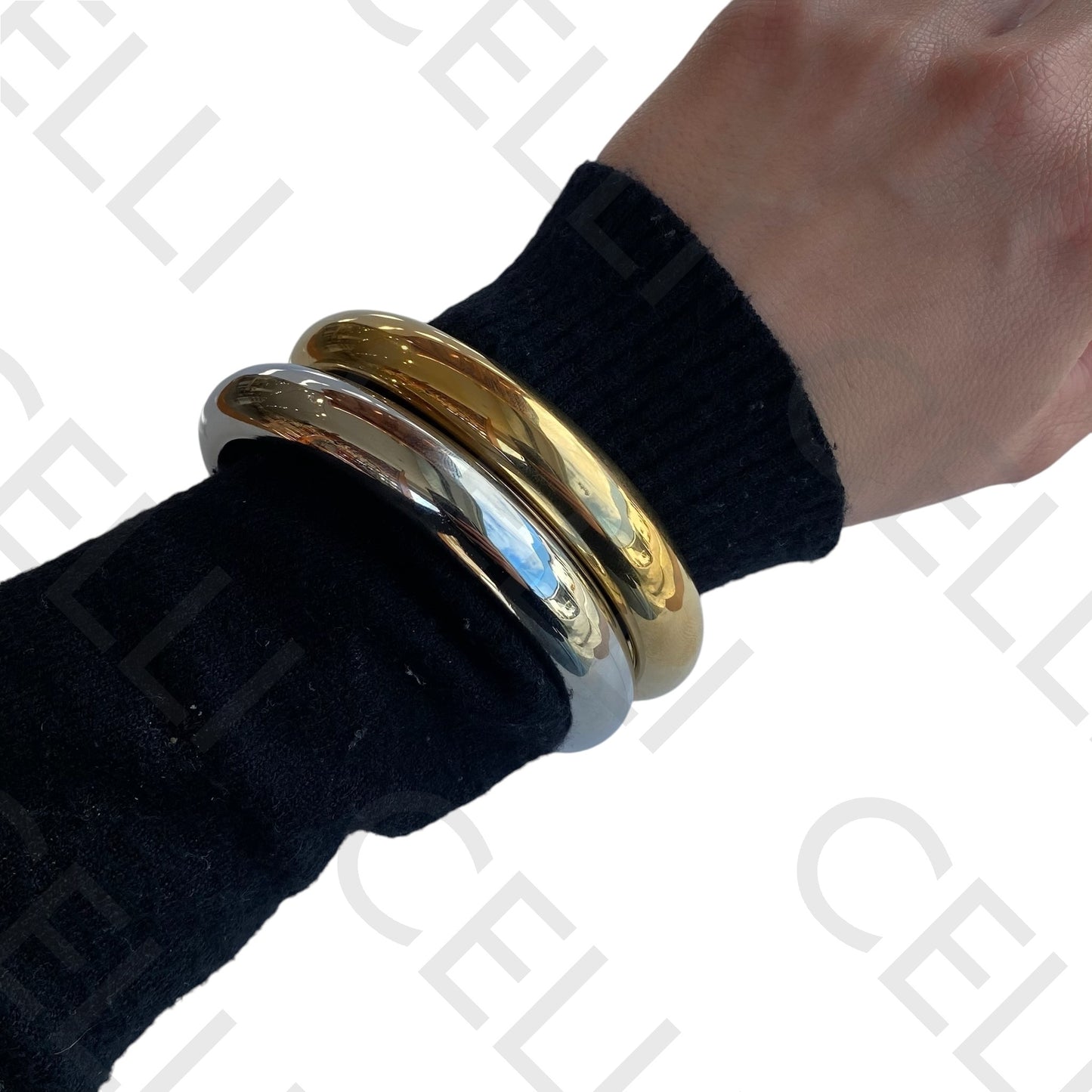 Steel Bracelet - smooth one size (thick 12mm)