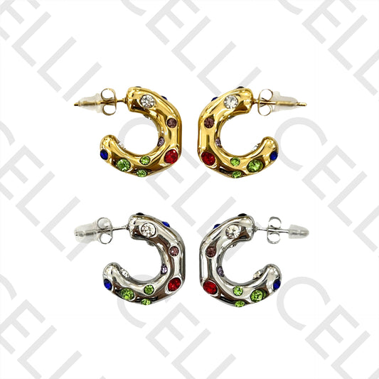 Steel Earring with Diamonds