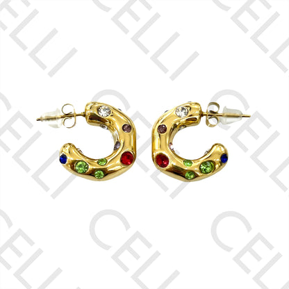 Steel Earring with Diamonds