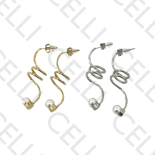 Steel Earring with Pearls