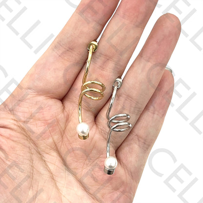 Brinco de Aço com pérolas