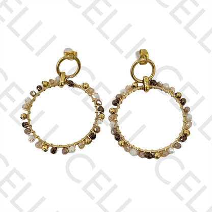 Steel Earring - Faceted Crystals