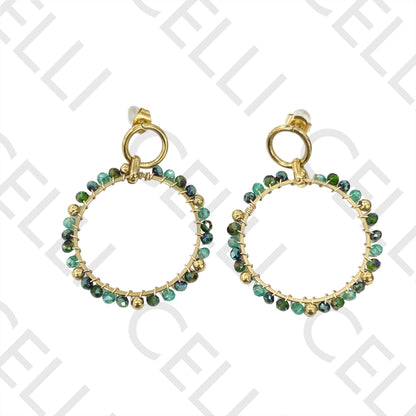 Steel Earring - Faceted Crystals