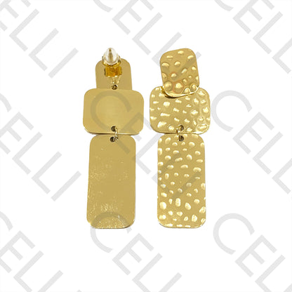 钢制耳环 - 锤纹细节