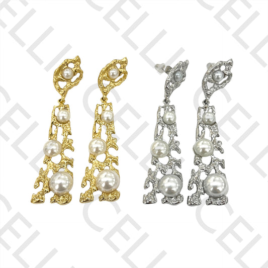 Steel Earring - detailed with pearls