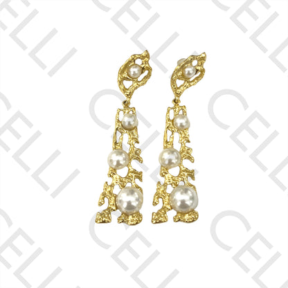 Steel Earring - detailed with pearls