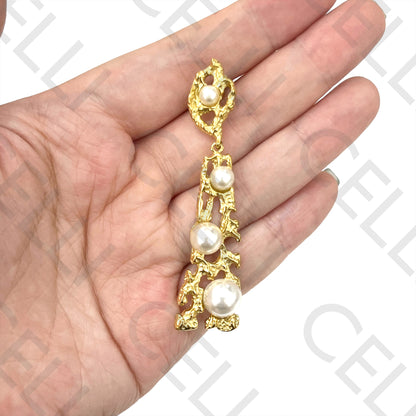 Steel Earring - detailed with pearls