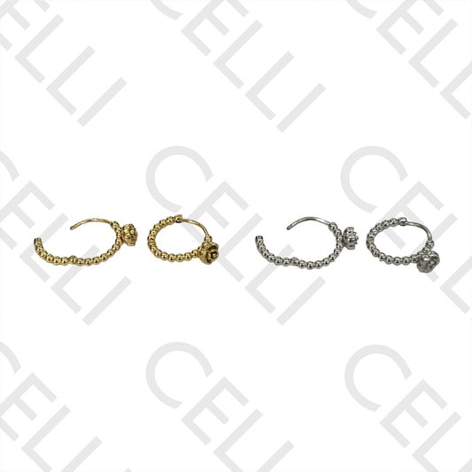 Steel Hoop Earrings - Pink