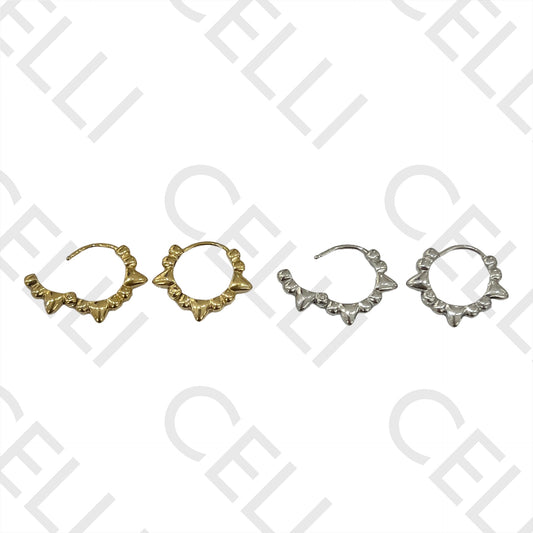 Steel Hoop Earrings - spikes