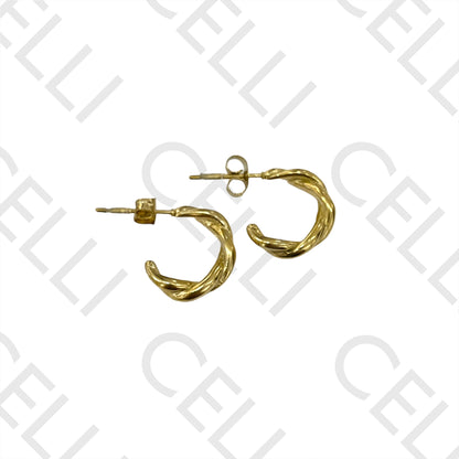 Steel Hoop Earrings - Twisted