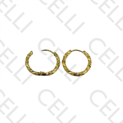 Steel Hoop Earrings - Twisted