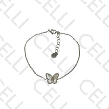 Cargar imagen en el visor de la galería, Collar / Pulsera de acero - mariposa con nácar
