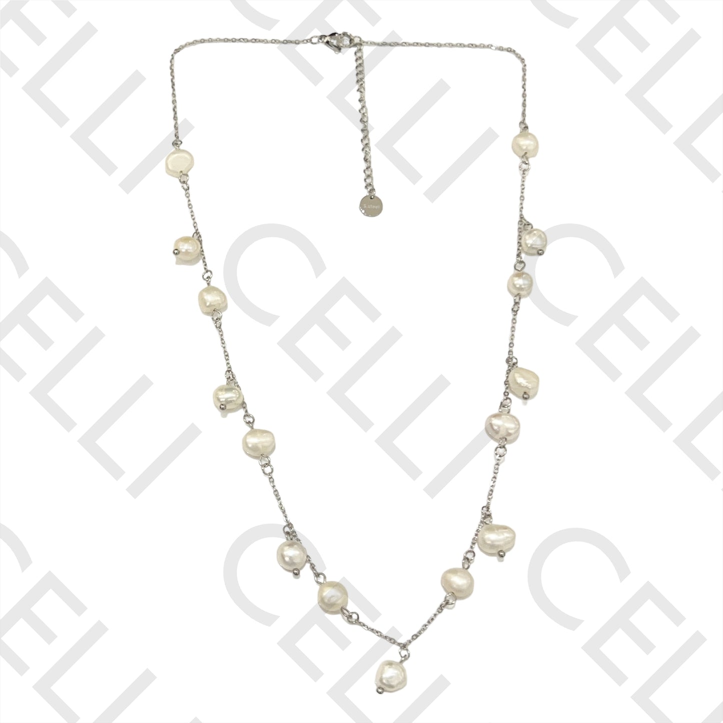 Steel Necklace - Freshwater Pearls