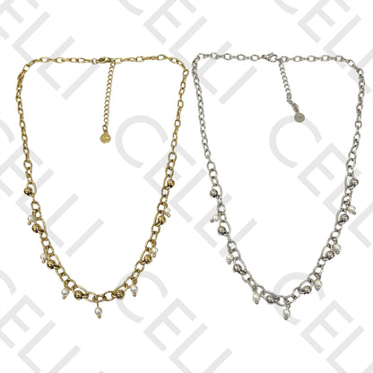 Steel Necklace - Pearls and Steel Ball