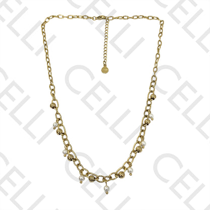 Steel Necklace - Pearls and Steel Ball