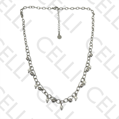 Steel Necklace - Pearls and Steel Ball