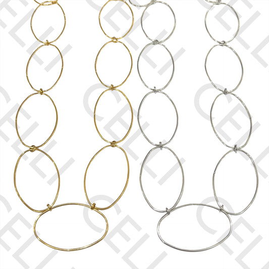 不锈钢项链（短款/长款）- 椭圆链节