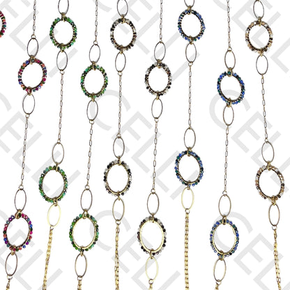 钢制项链（长）- 刻面水晶