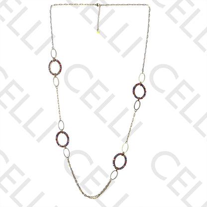 钢制项链（长）- 刻面水晶