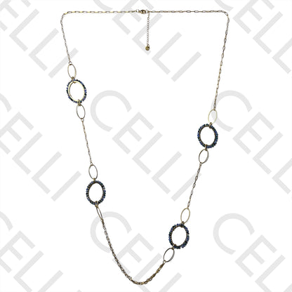 钢制项链（长）- 刻面水晶